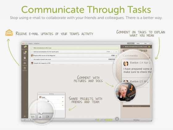 Communicate Through Tasks (Nozbe)