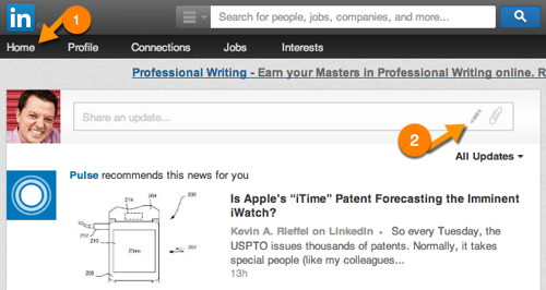 LinkedIn Publishing Screen shot #1